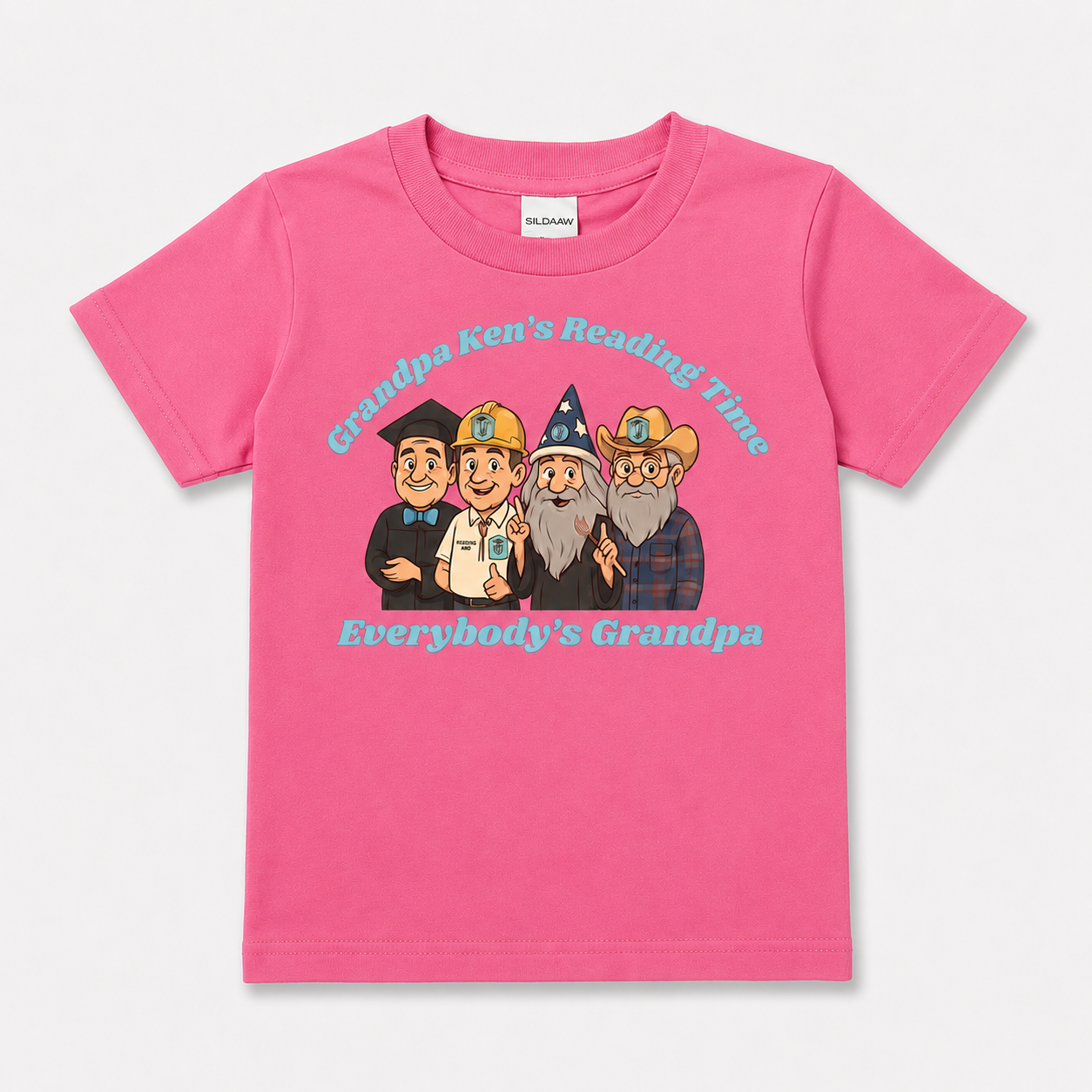 Grandpa Ken's Official Reading Time T-Shirt Adult and Kiddo Sizes