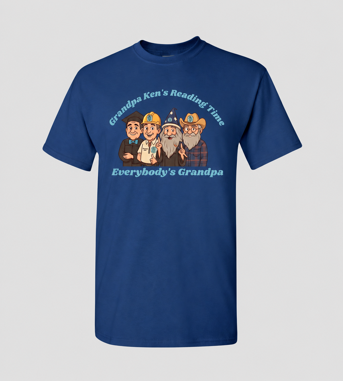 Grandpa Ken's Official Reading Time T-Shirt Adult and Kiddo Sizes