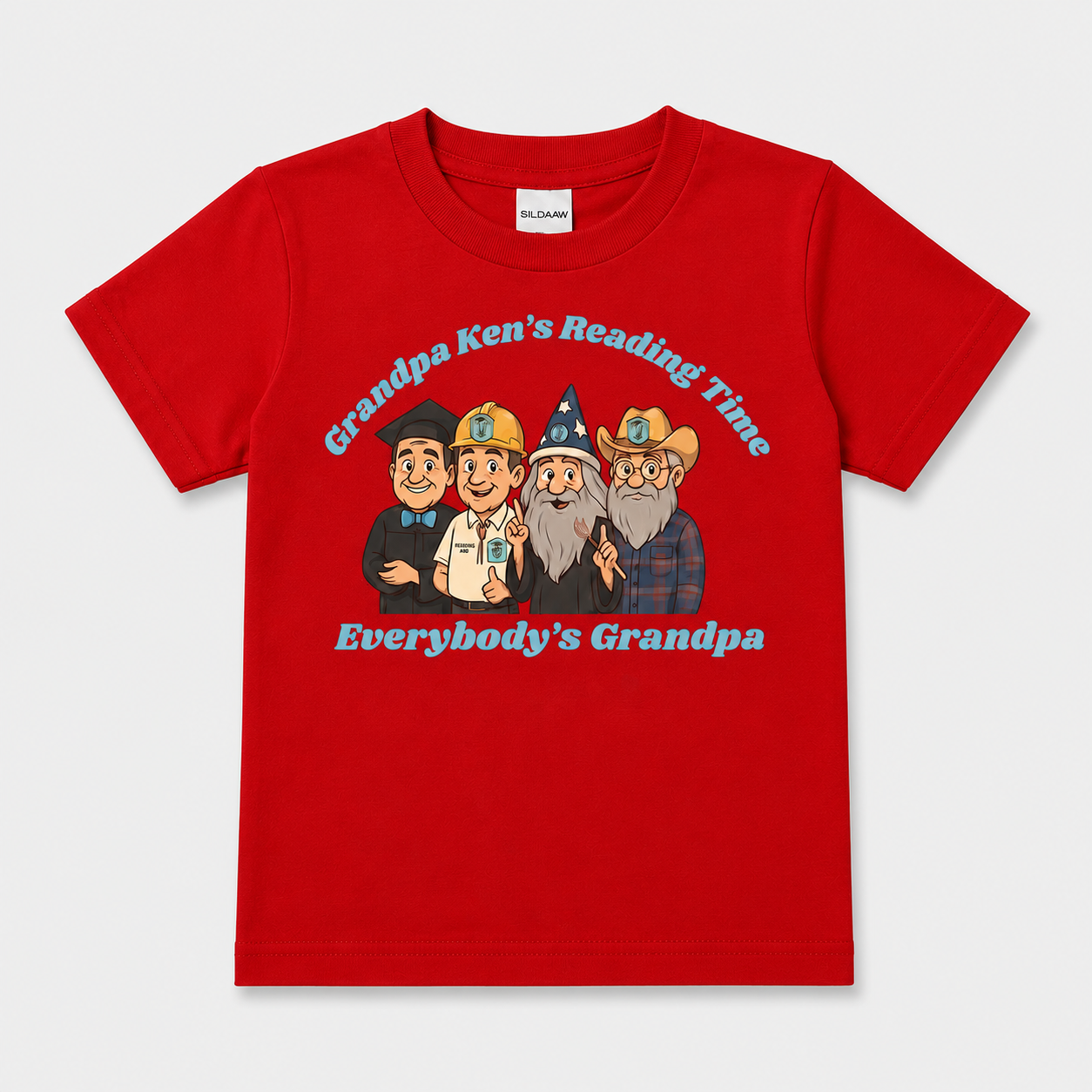 Grandpa Ken's Official Reading Time T-Shirt Adult and Kiddo Sizes