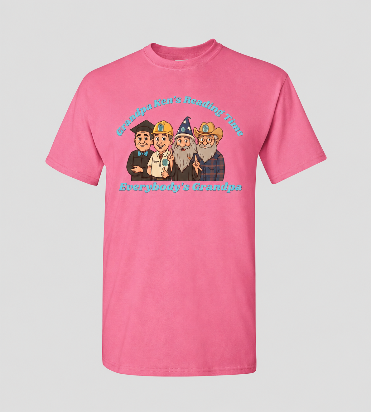 Grandpa Ken's Official Reading Time T-Shirt Adult and Kiddo Sizes