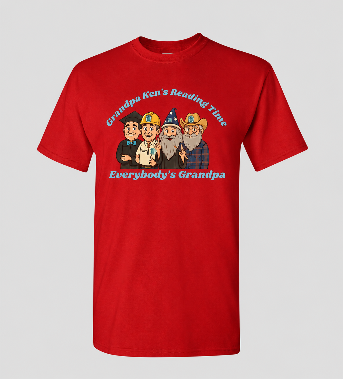 Grandpa Ken's Official Reading Time T-Shirt Adult and Kiddo Sizes