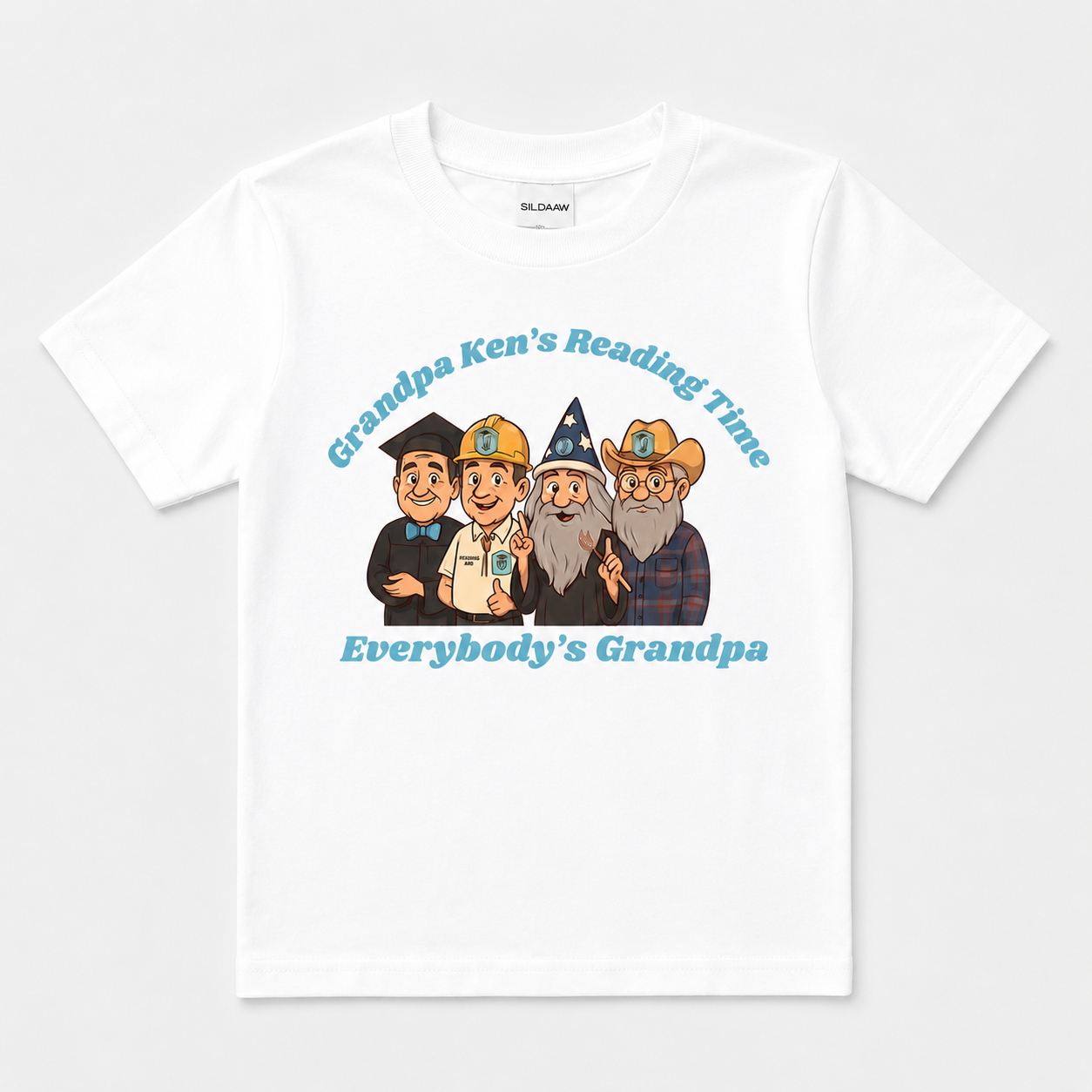 Grandpa Ken's Official Reading Time T-Shirt Adult and Kiddo Sizes