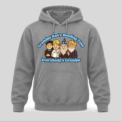 Grandpa Ken's Official Reading Time Hoodie Adult and Kiddo Sizes