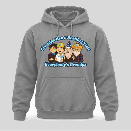 Grandpa Ken's Official Reading Time Hoodie Adult and Kiddo Sizes